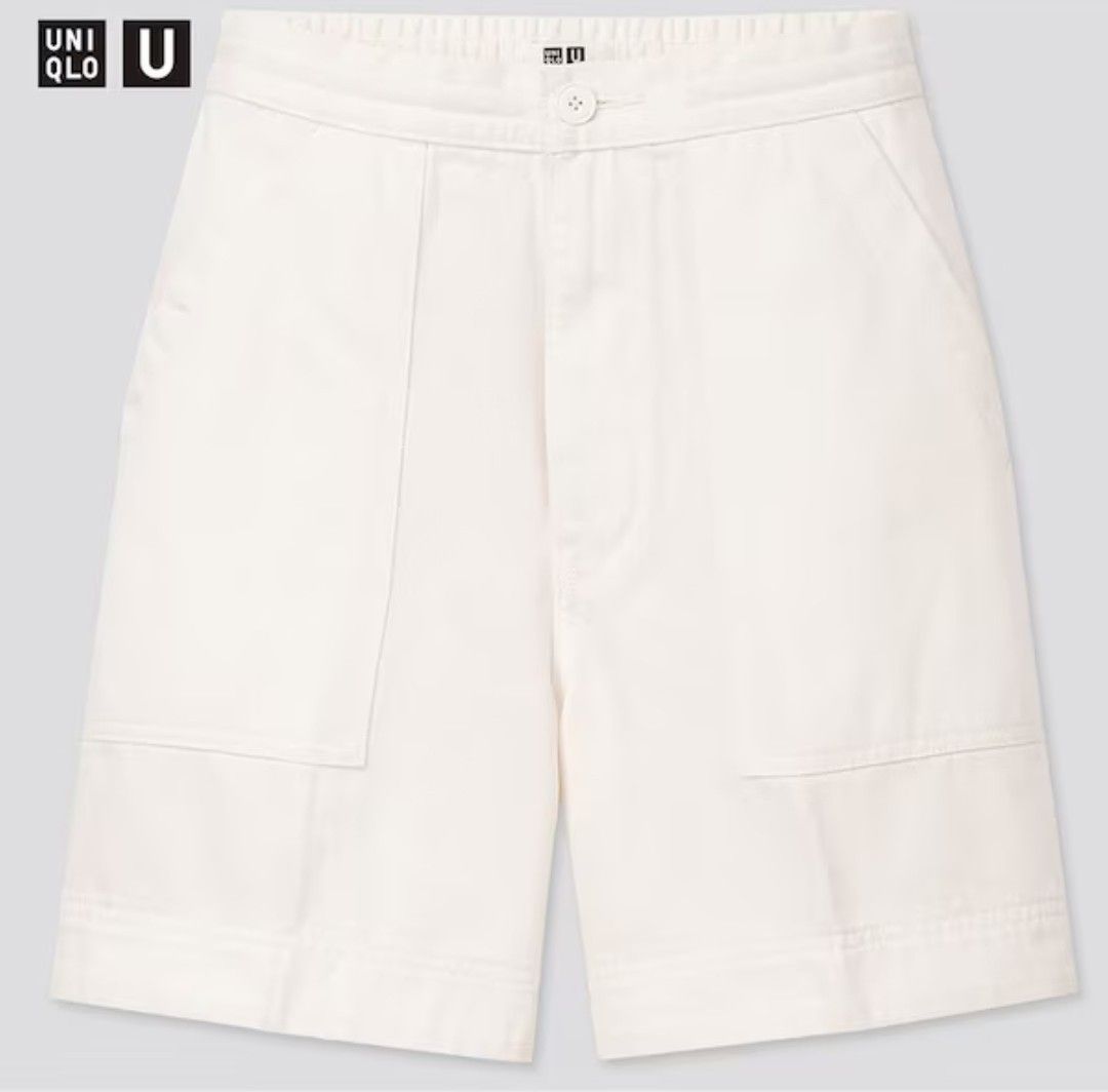 Uniqlo U Denim Easy Shorts white Women s Fashion Bottoms Shorts on Carousell
