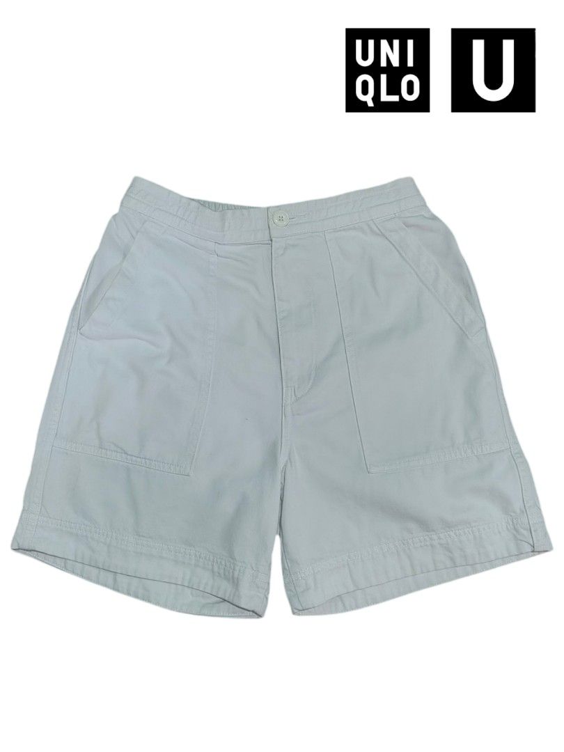 Uniqlo U Denim Easy Shorts white Women s Fashion Bottoms Shorts on Carousell