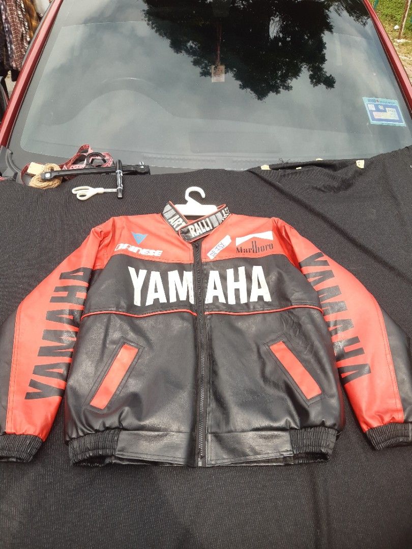 VINTAGE YAMAHA MARLBORO LEATHER JACKET, Men's Fashion, Coats