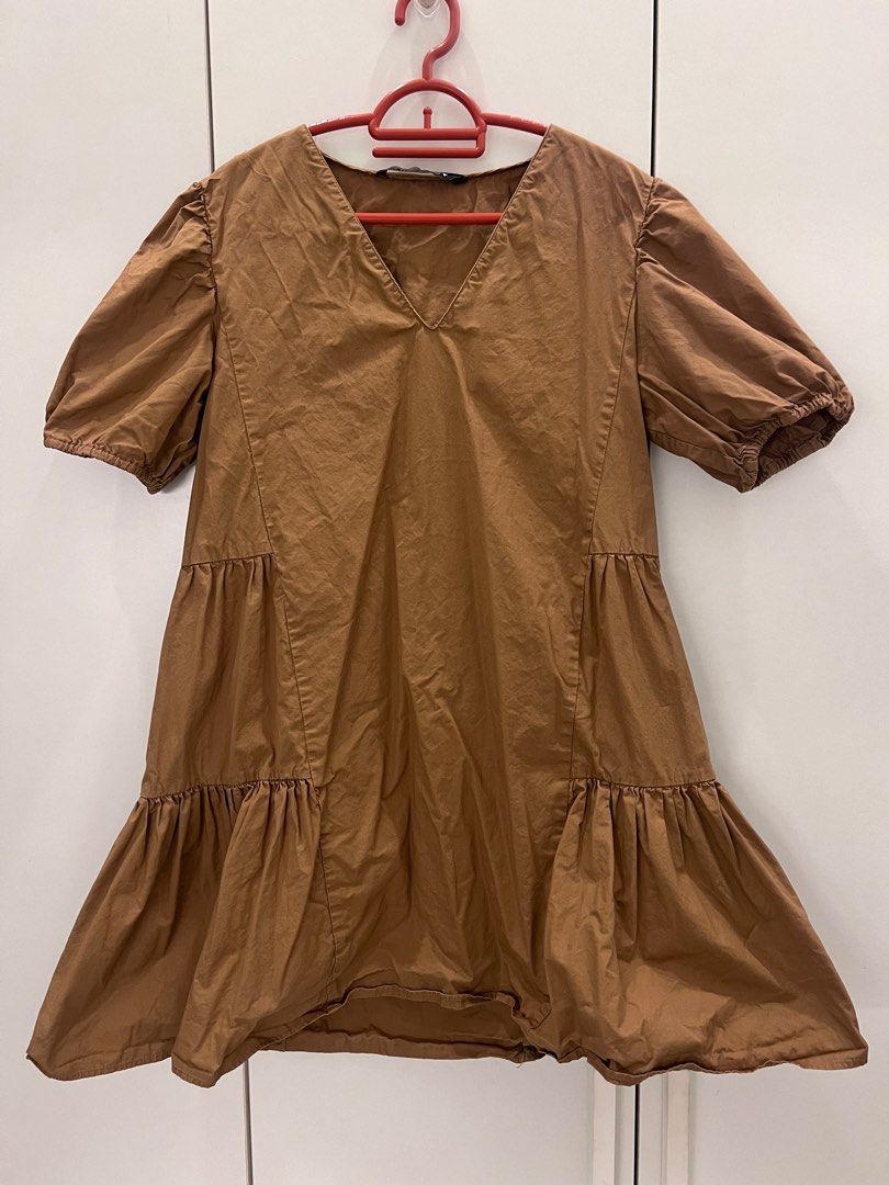 zara brown short dress Zara Off The Shoulder Sweater Mini Dress