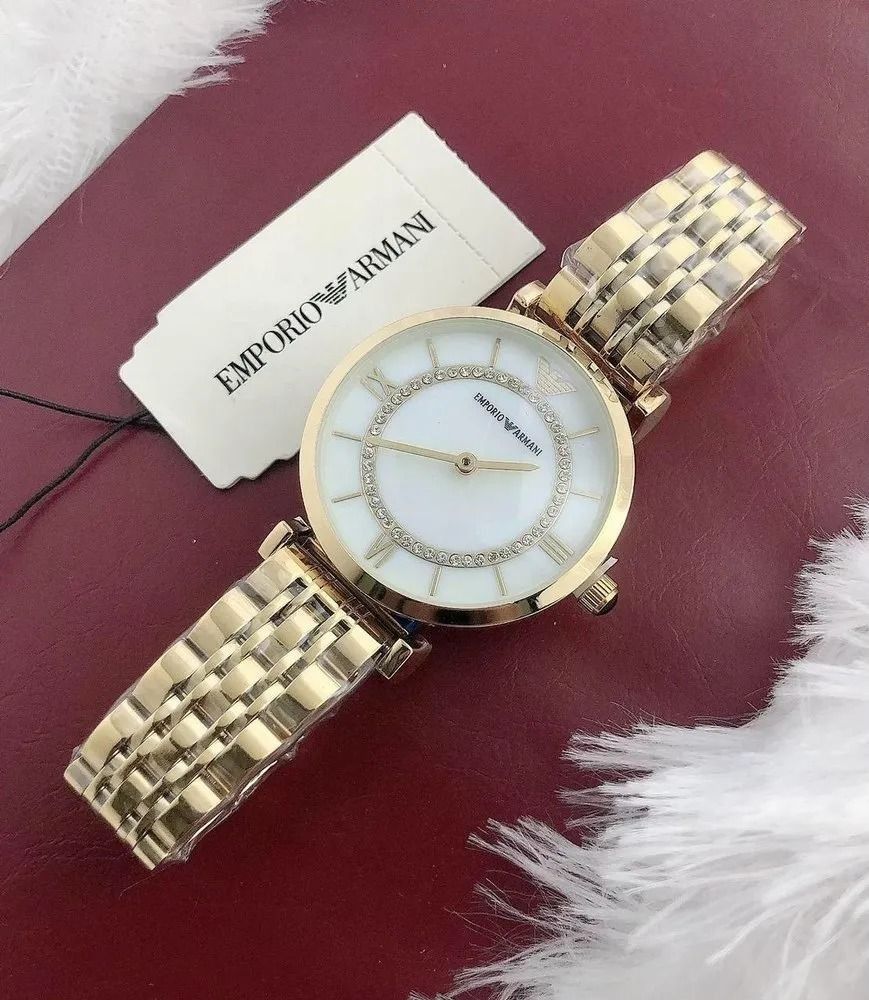 SALE Emporio Armani AR1907 Gianni T b Analog Mother of Pearl Dial Women s Watch