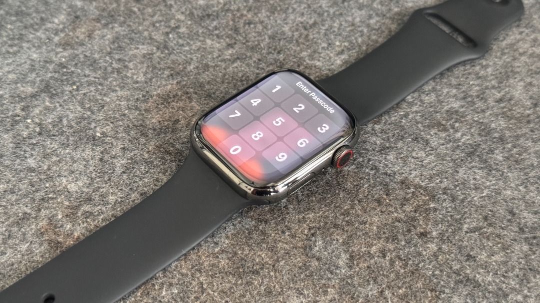 Apple Watch Series 8 45 45MM Cellular Gray Stainless Steel Case with Black Silicone Band Used Local Set Mobile Phones Gadgets Wearables Smart Watches on Carousell