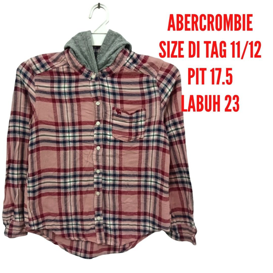 Abercrombie flannel hoodie discount