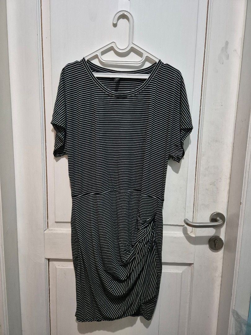 bcbg black and white striped dress TWEEN CALYPSO STRAPLESS Nautical DRESS Nautical Stripe / XL (14) main image 0