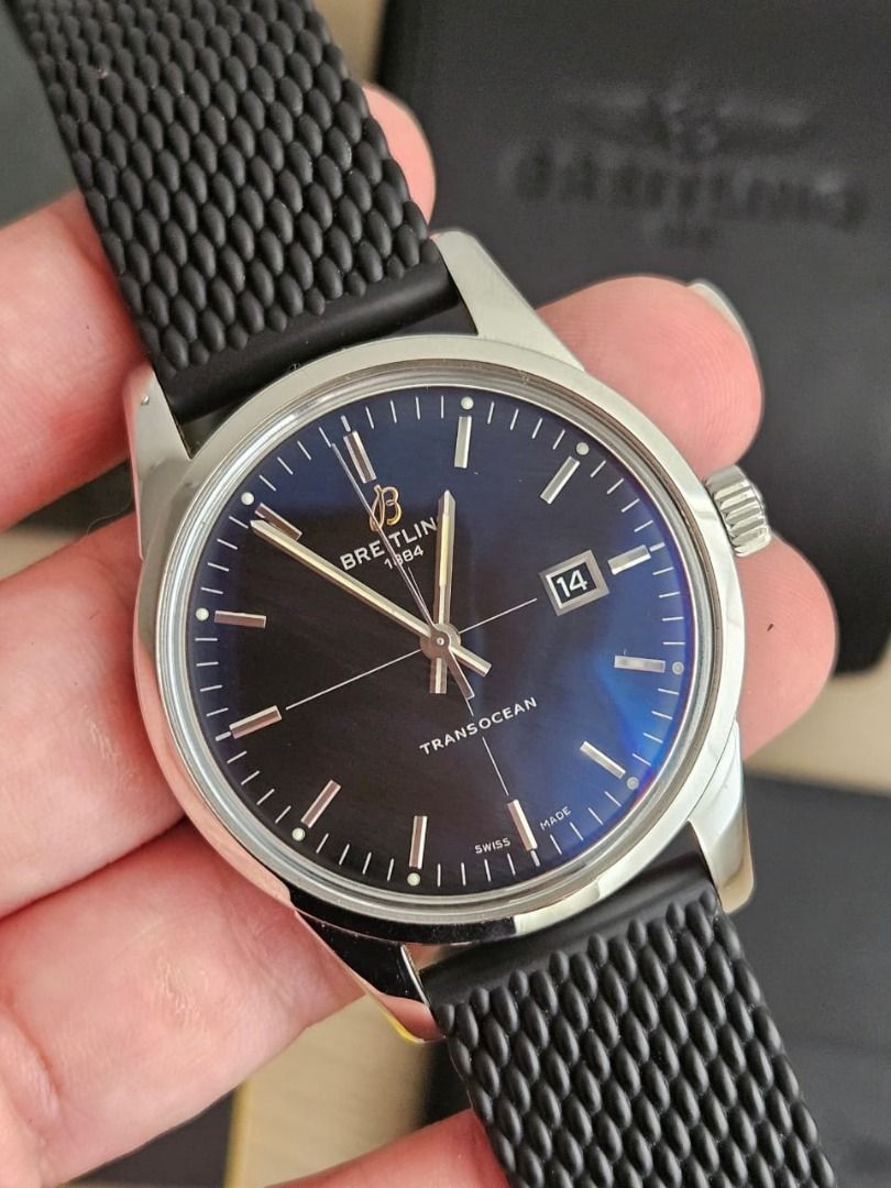 Breitling Transocean Date A1036012 Black 43mm Auto Luxury Watches on Carousell