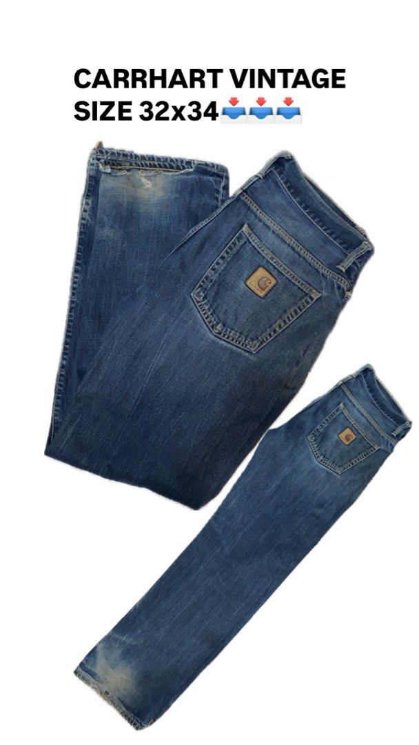 CARRHART DENIM CARPENTER VINTAGE PATCH Men s Fashion Bottoms Jeans on Carousell
