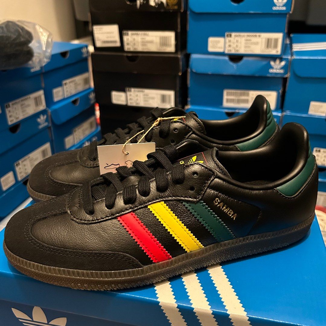 adidas gazelle silver green womens Adidas Samba OG White Rasta (IH3118)