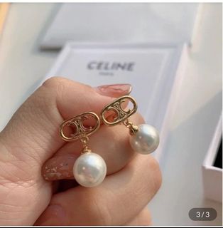 Celine earrings pearl on sale
