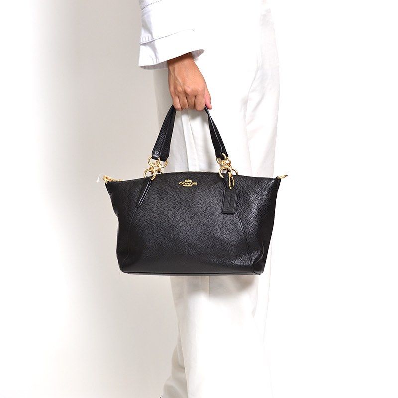 Coach Small Kelsey Satchel in Black and Gold bag Luxury Bags Wallets on Carousell