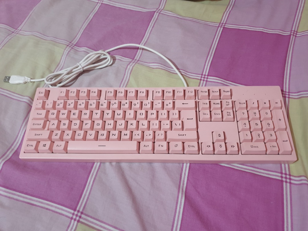 Cute Pink Keyboard with white LED Backlight, Computers & Tech, Parts ...