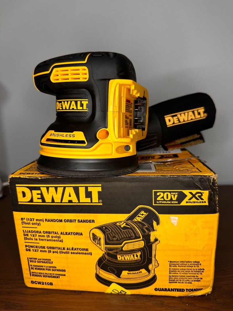 Dewalt DCW210B 20V MAX XR 5 IN BRUSHLESS CORDLESS VARIABLE SPEED RANDOM ORBITAL SANDER TOOL ONLY Furniture Home Living Home Improvement Organisation Home Improvement Tools Accessories on Carousell