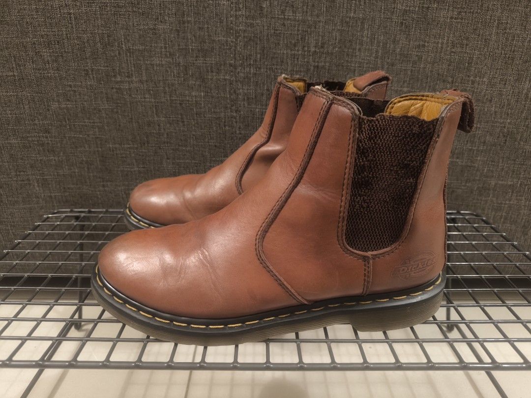 Dickies Chelsea Leather Boots UK8.5 27cm Rare Colour
