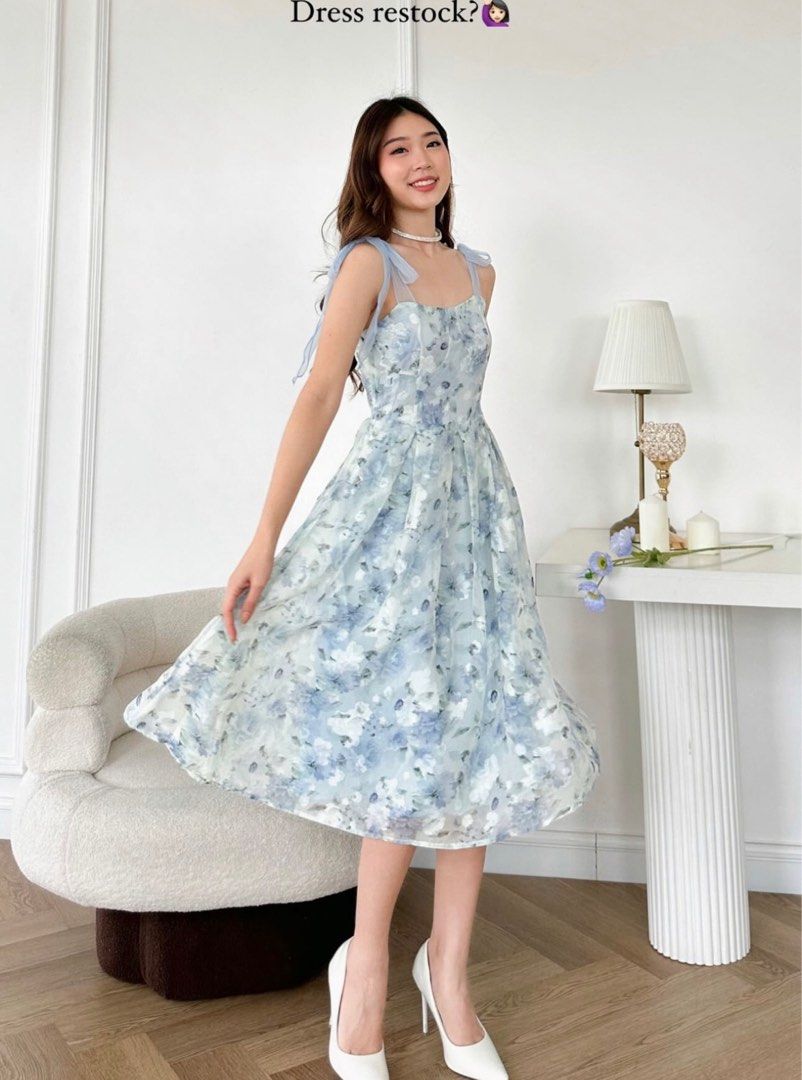 korean floral maxi dress CABULE Flower Dress Women Floral Chiffon Clothing Maxi Dresses Beach Elegant Autumn Pink Korean Long Sleeve V-Neck Pink, S : Amazon.de: Fashion