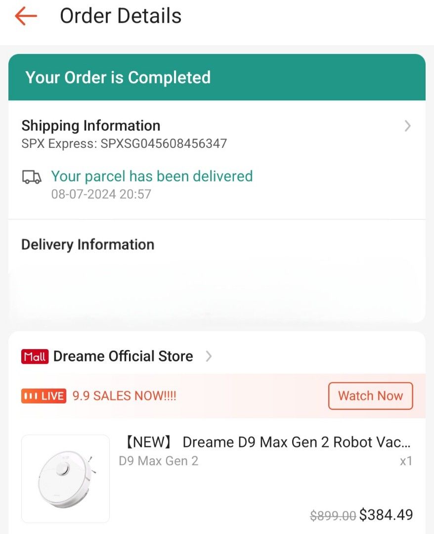 Dreame D9 Max Gen 2 Robot Vacuum and Mop 6000Pa Vormax Suction 285