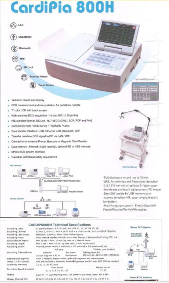 ECG MACHINE 12 CHANNEL (Category: Medical Supplies & Tools) located in Angeles City. Submitted by ryainramos (Listing ID 1324653719, Image 1). Description: .
