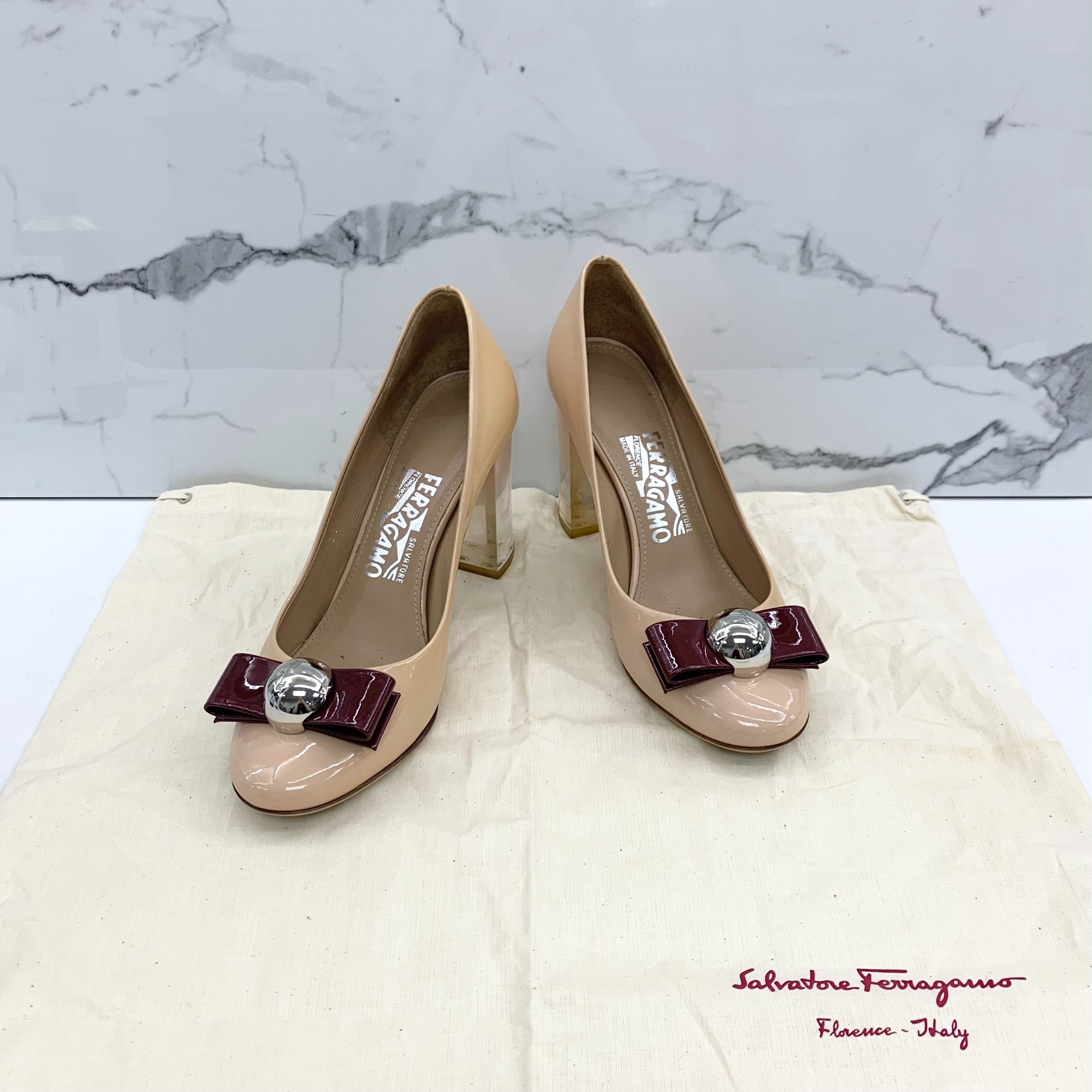 Ferragamo beige shoes new arrivals