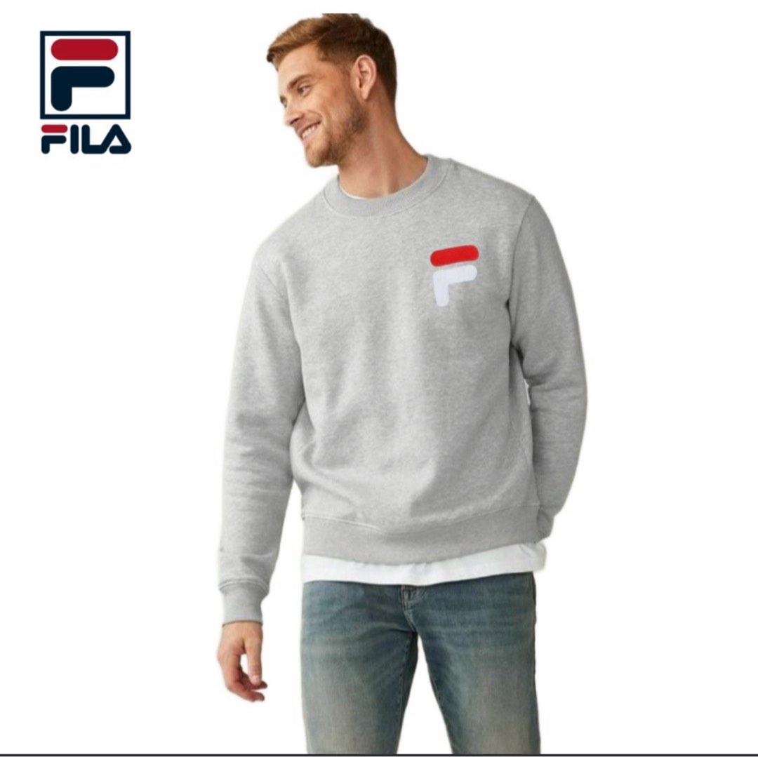 FILA Men s French Terry Crew Neck Sweatshirt XL Men s Fashion Tops Sets Tshirts Polo Shirts on Carousell