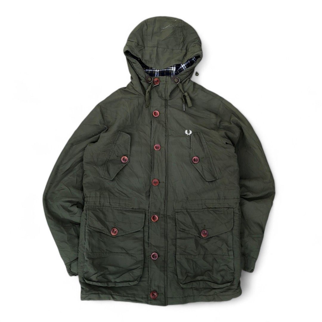 Fred perry parka olive online