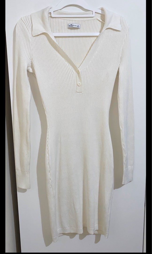 Hollister off white polo knit dress, Women's Fashion, Dresses & Sets,  Dresses on Carousell