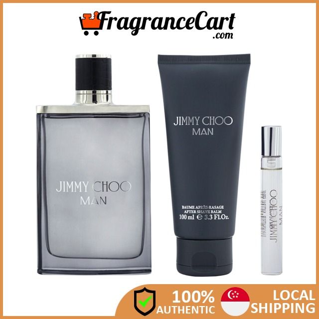 Jimmy Choo Man EDT 3 Pcs Gift Set for Men 100ml EDT 7.5ml Travel Spray 100ml After Shave Balm Brand New 100 Authentic Perfume FragranceCart