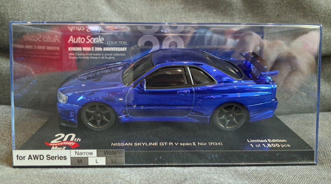 mini-Z R34スカイラインGT-R MINI-Z AWD NISSAN SKYLINE GT-R R34 V.specⅡNür White 32629W