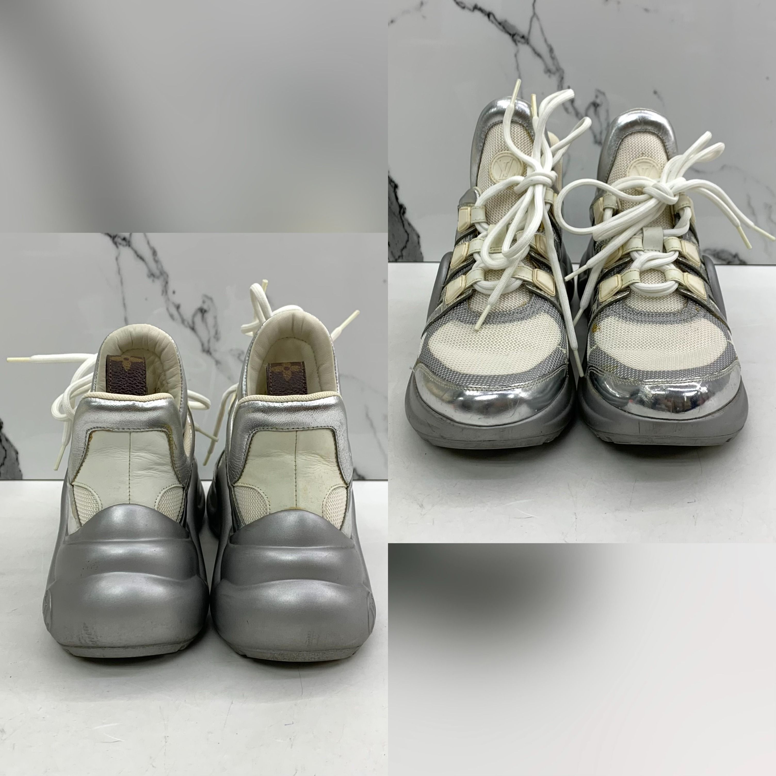 LOUIS VUITTON SILVER MSNEAKERS LV ARCHLIGHT SNEAKER 36 247043210 YT