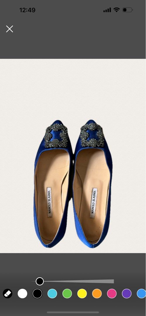 Manolo Blahnik blue flats Women s Fashion Footwear Flats Sandals on Carousell