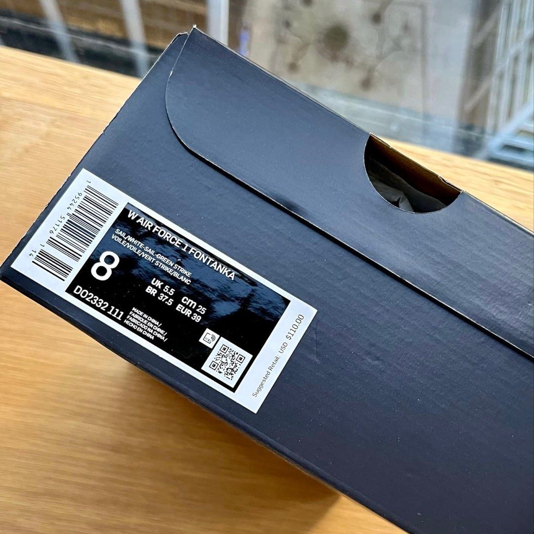 Nike Air Force 1 Fontanka (DO2332-111) (Category: Sneakers & Footwear) located in Muntinlupa City. Submitted by joyehhh (Listing ID 1324653216, Image 3). Description: • Selling for a friend! ❗️SHIPPING FROM SAN JUAN NOT MUNTINLUPA❗️ • Purchased from New York • Authentic, brand new, dead stock complete with box! • Patches removable to create an ALL WHITE AIR FORCE 1! • White leather upper, glow-in-the-dark rubber outsole, and comes with interchang