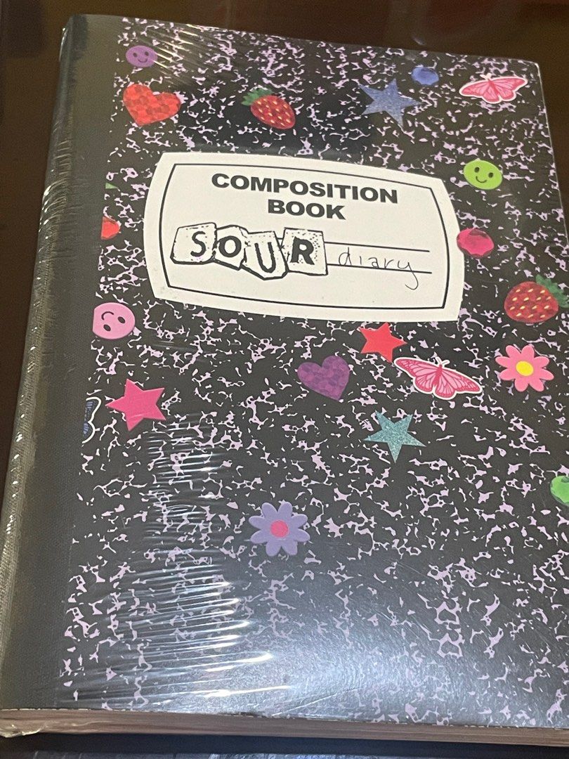 Olivia Rodrigo SOUR Diary Composition Book (Category: Stationery & School Supplies) located in Manila. Submitted by stefandraboutique (Listing ID 1324578565, Image 1). Description: Last piece of available! On sale from 2799 to 2500 💜.