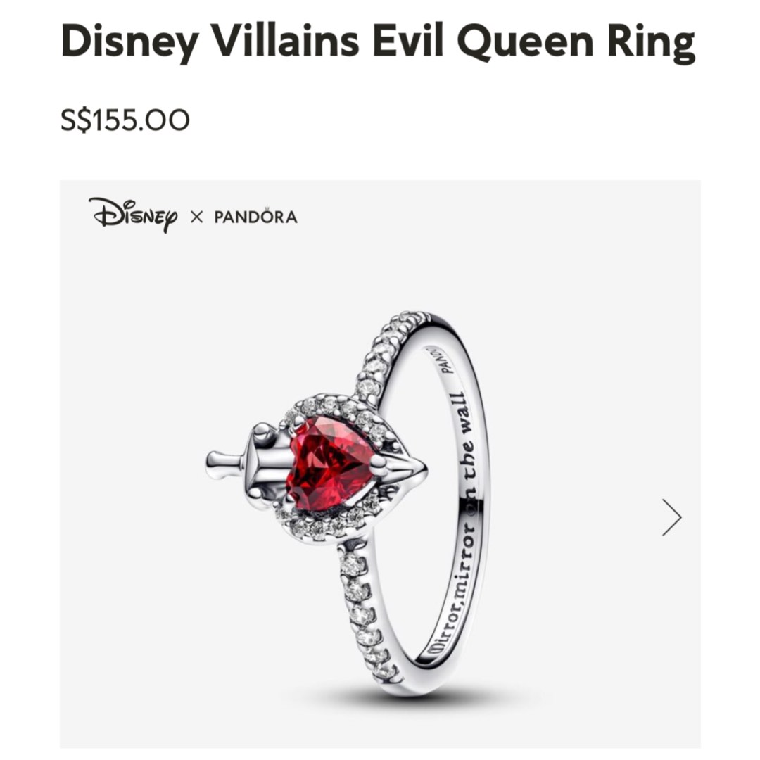 Pandora Disney Villains Evil Queen Ring 193422C01 Women s Fashion Jewelry Organisers Rings on Carousell