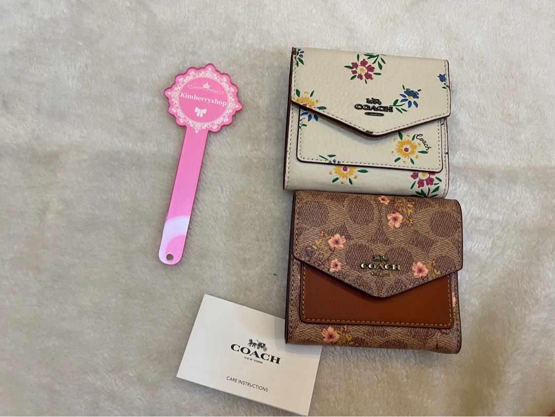 Coach Double Zip Dompet Coach Wallet Rose COACH Tea Rose Wallet