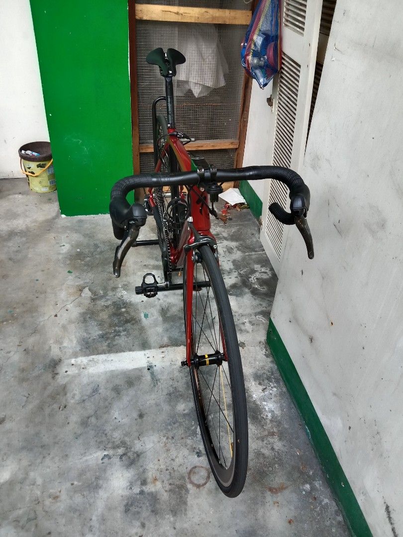 (Road Bike Atomic Covert Aero Frame Size Medium 48) Repainted to S-Works (Category: Bicycles) located in Manila. Submitted by raymart0112 (Listing ID 1324655978, Image 3). Description: For Sale Road Bike Atomic Covert alloy frame rim brake Fork: Alloy Fork Fd: Shimano Claris r2000 Rd: Shimano Claris r2000 9 speed Cogs: Shimano HG 201 9speed 11-30t Crankset :Shimano 105 5800 2x 53-39t Brake Caliper and Break Pads: Shimano Claris r2000 Front and Re