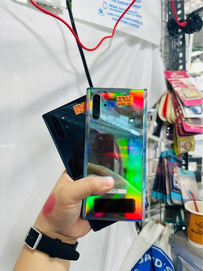 Samsung Note 10 Plus 256gb Dualsim FU (Category: Samsung) located in San Juan City. Submitted by javedsgadgetshop (Listing ID 1324706082, Image 1). Description: OPEN FOR INSTALLMENT VIA CREDIT CARD/GGIVES/SPAY/BILLEASE & SWAP/TRADE-IN! BUY AND SELL! Quick Specs : Samsung Note 10+ •256gb •NTC Variant •Good batt health •Factory Unlock •95% Smoothness •No hidden issue | No Repaired •100% Authentic | Not Refurbished •w/ OEM Charger & store warranty ❣