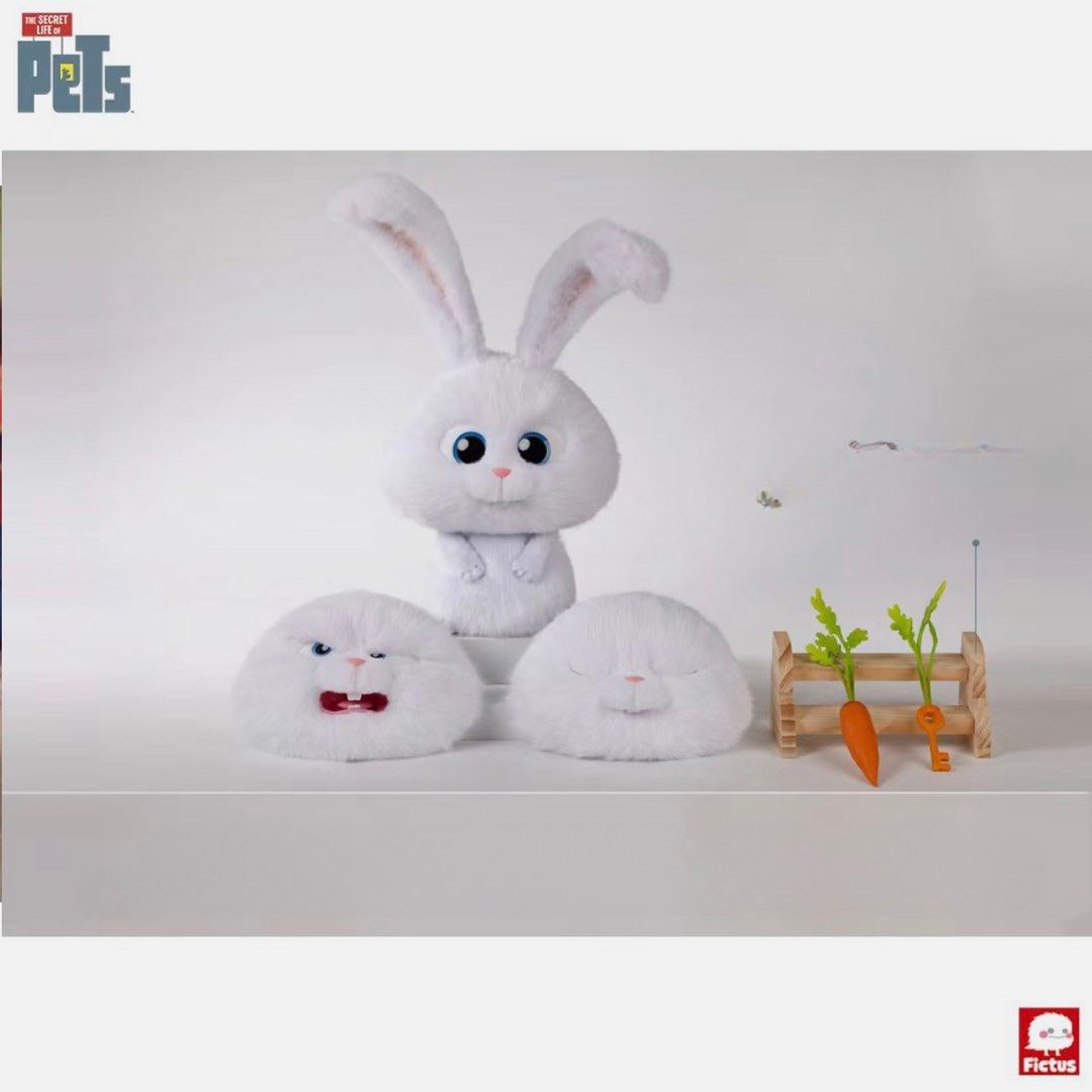 Rabbit Plush Toy Snowball Collector s set with swappable heads Secret Life of Pets