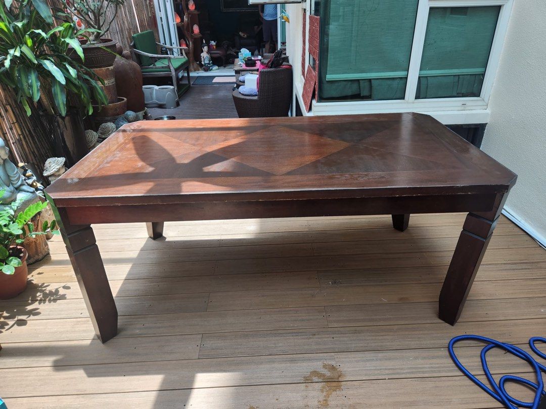Solid Wood Dining Table (Category: Tables & Sets) located in Singapore. Submitted by nurmoammad (Listing ID 1324574408, Image 2). Description: This is size ... 180cm length 100cm width 78cm height.