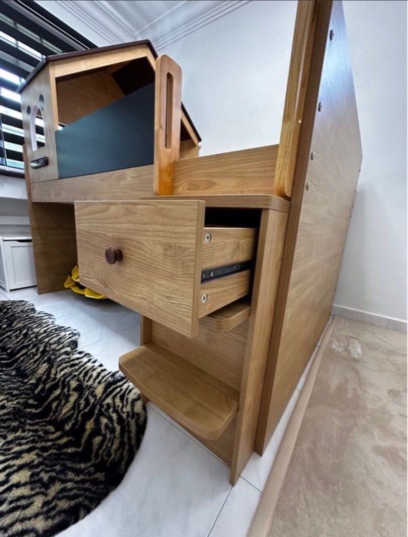 Solid Wood Kids Bunk Bed65074649355267113