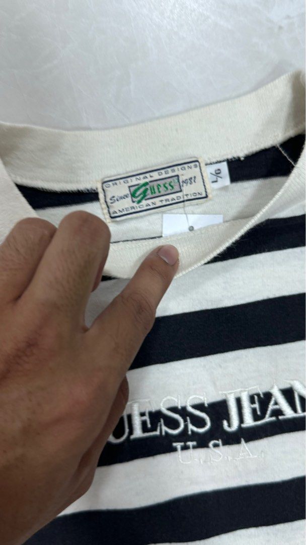 vintage guess stripe L S