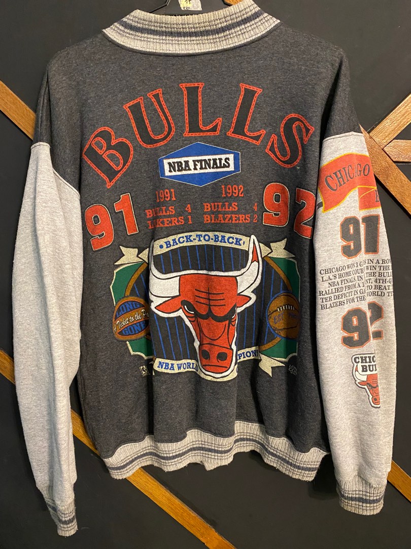 ジャケット・アウター NBA CHICAGO BULLS LONG GONE SWEAT JACKET Vintage Long Gone NBA Chicago Bulls Champs Sweatshirt sz L