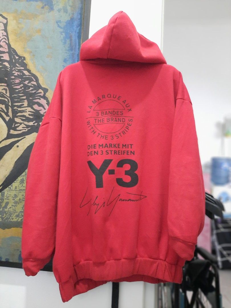 Y3 red hoodie on sale