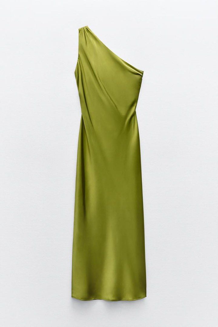 ZARA ASYMMETRIC SATIN DRESS, Women's Fashion, Dresses & Sets, Evening  dresses & gowns on Carousell
