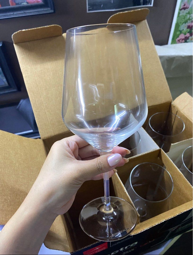 BORMIOLI Electra 6pcs wine glass (Category: Wine Cellar & Storage) located in Quezon City. Submitted by msamval (Listing ID 1344792622, Image 3). Description: Bormioli Electra 6pcs Wine Glass • orig price: 3192 • 18.5 oz • brandnew sealed.