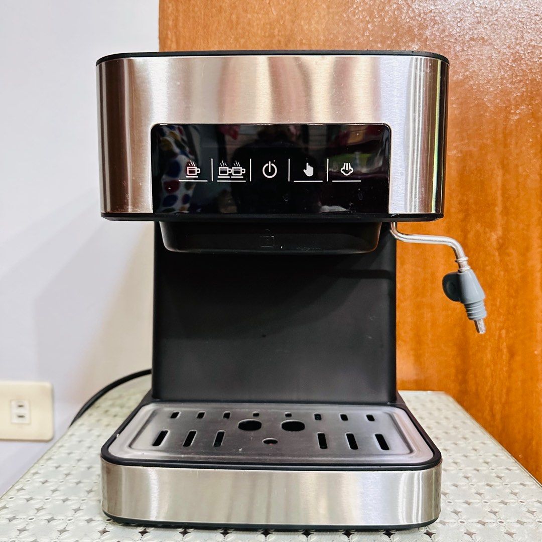 Coffee Machine with High Pressure Water Pump (Category: Coffee & Tea Tableware) located in Las Pinas. Submitted by lovedby.ne (Listing ID 1344868239, Image 2). Description: Coffee Machine with High Pressure Water Pump Stainless Steel 20Bar LCD Screen Inclusion: Coffee handle Coffee tamper 2pcs. Filter.