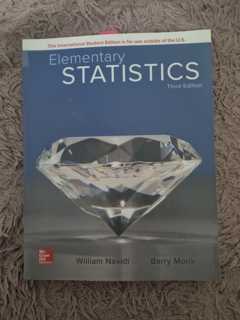 Elementary statistic (Category: Textbooks) located in Ipoh. Submitted by inf0104 (Listing ID 1344762808, Image 1). Description: normal price Rm110++.
