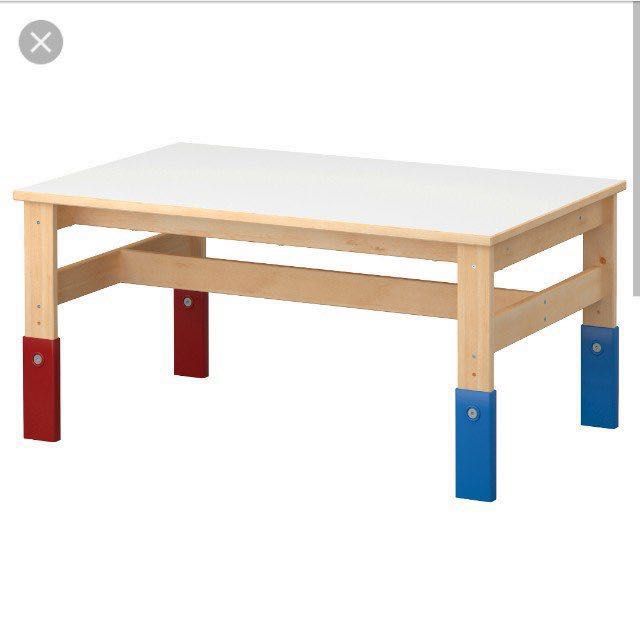 Extendable Children Study Table (Category: Tables & Sets) located in Singapore. Submitted by rojakisland (Listing ID 1344721995, Image 1). Description: IKEA Sansad 100cm by 60 cm Study table with Extendable legs for your growing kids. Solid wood and very stable. Great for children growing up. .