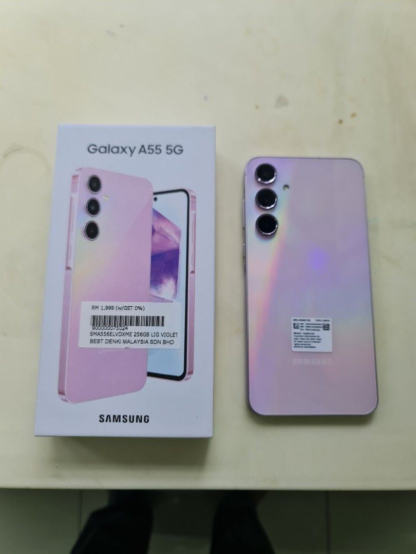 Galaxy A55 5G Awesome Lilac 256GB, Mobile Phones & Gadgets, Mobile