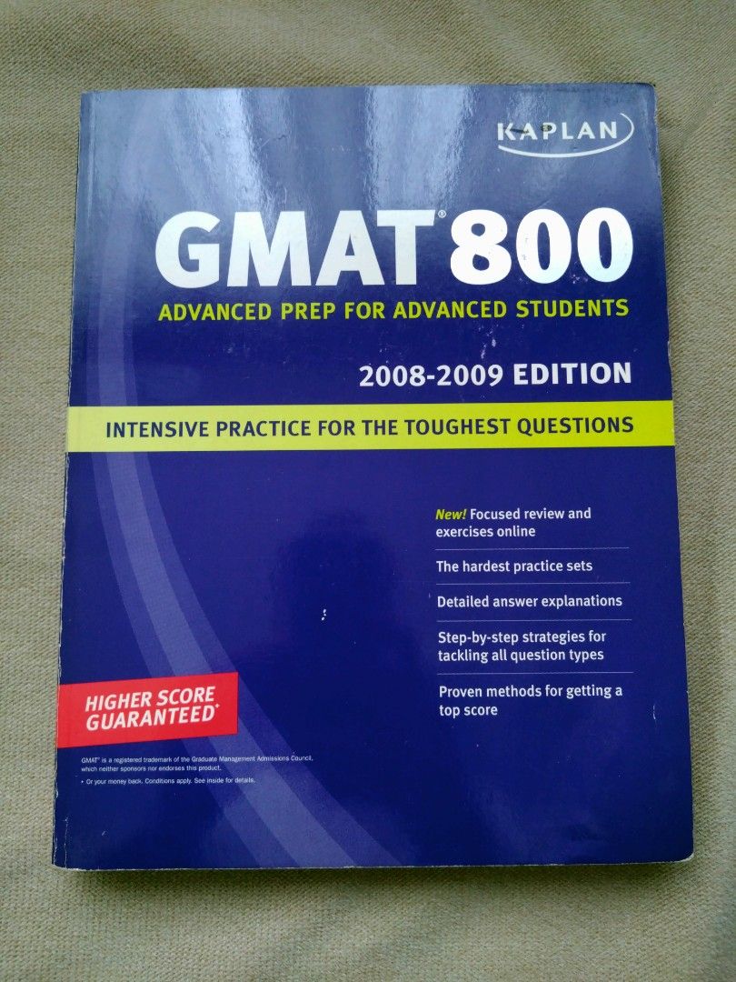 Kaplan GMAT 800 (Category: Textbooks) located in Manila. Submitted by hugomanik (Listing ID 1344760810, Image 1). Description: Kaplan GMAT 800 2007-2008 Edition.