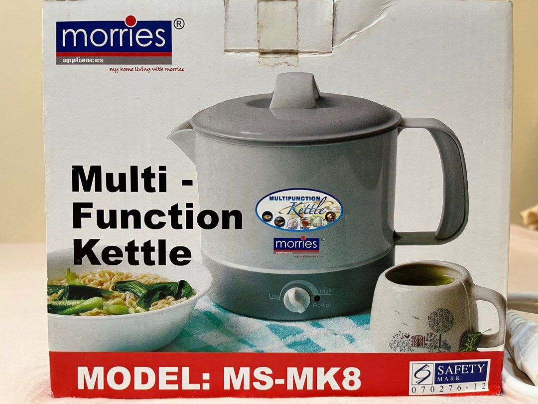 Morries Multi-Function Kettle (Category: Kettles & Airpots) located in Singapore. Submitted by keith6156 (Listing ID 1344786007, Image 3). Description: Morries Multi-Function Kettle for sale Model: MS-MK8 Capacity 1.3 litres Comes with power cord Self collect at Yishun .