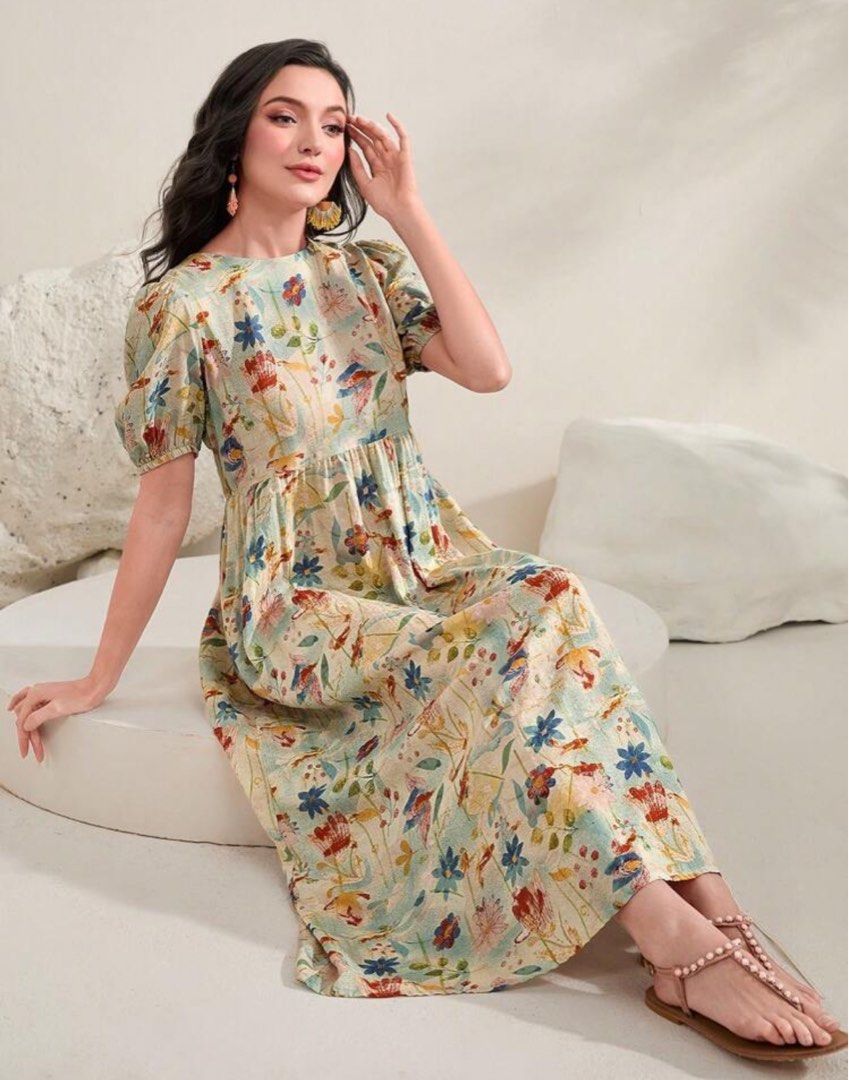 Mulvari floral puff smock dress (Category: Dresses) located in Quezon City. Submitted by cozykath (Listing ID 1344858120, Image 1). Description: .