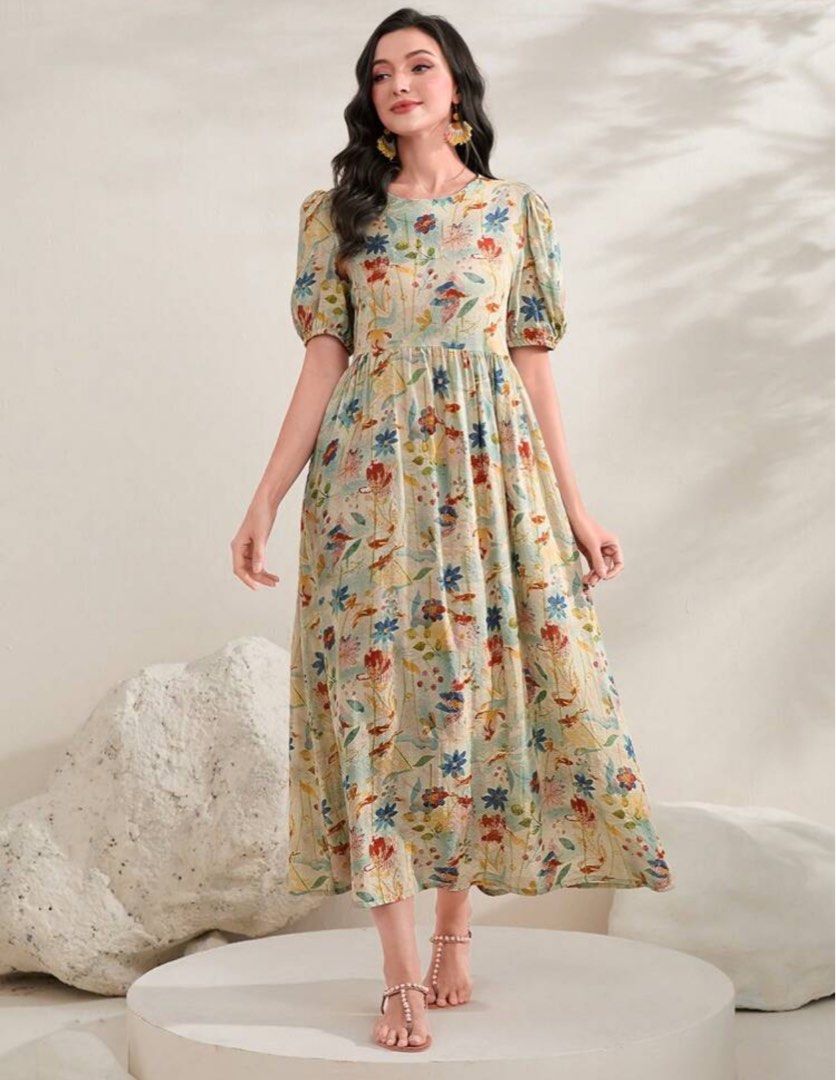Mulvari floral puff smock dress (Category: Dresses) located in Quezon City. Submitted by cozykath (Listing ID 1344858120, Image 2). Description: .