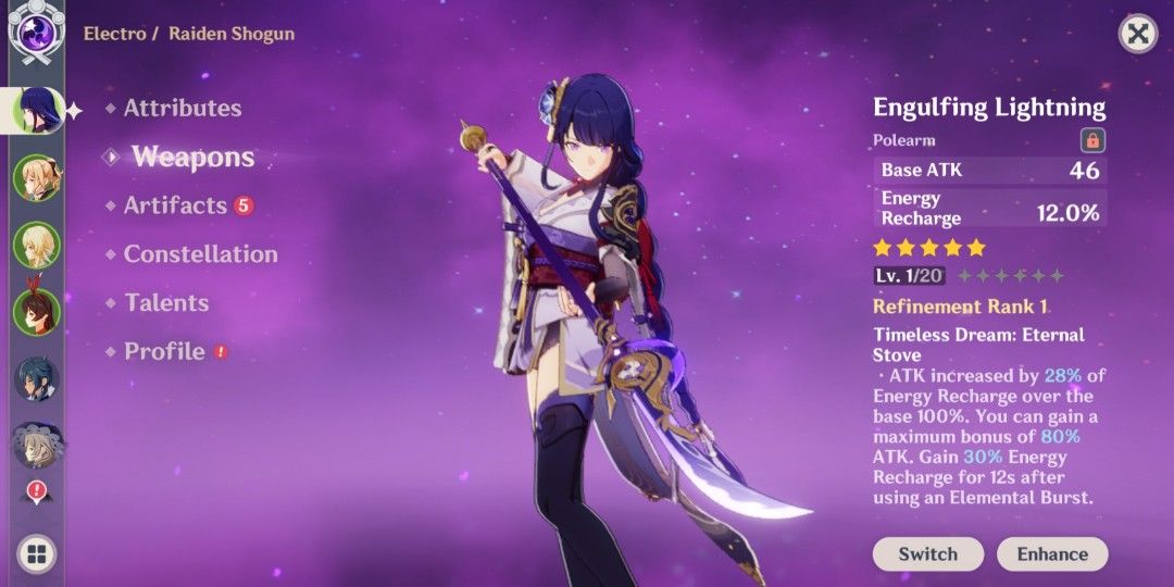 Raiden-C1 Sig AR7 Starter Genshin Impact (Category: Others) located in Caloocan City. Submitted by rurugenshin (Listing ID 1344895429, Image 2). Description: Check my profile for more accounts! *Raiden-C1 And Raiden Signature Weapon - Engulfing Lightning AR7 Unset Email - Unset Birthday Asia Server SAFE: First Owner - Manually Rolled Account Not Abyss Hacked 900 php Payment using gcash. Review after transaction..